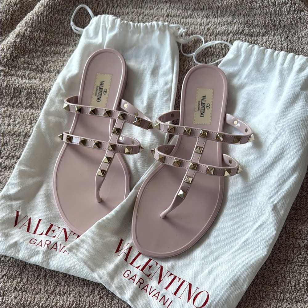Valentino Garavani Pink Studded Sandals